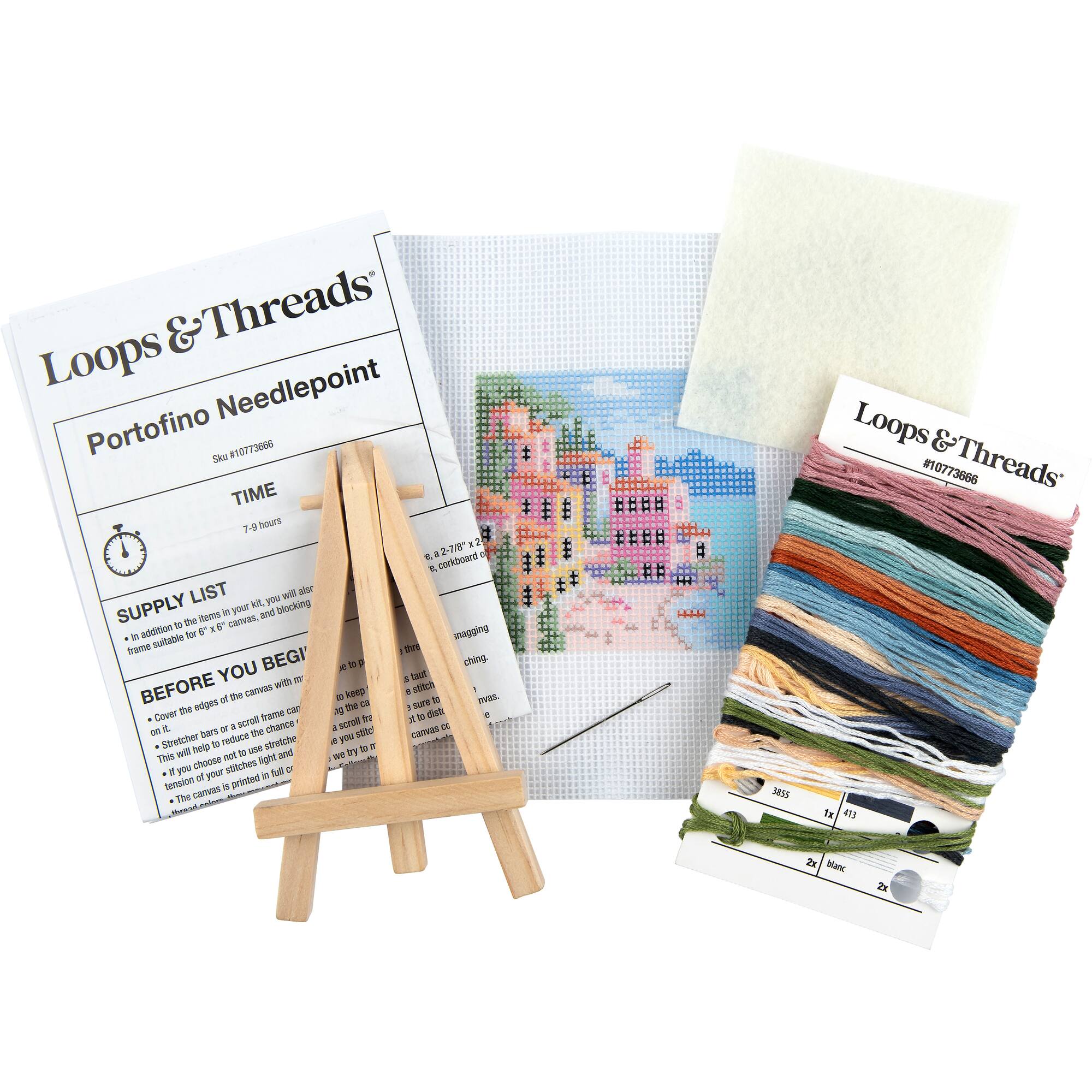 3" x 3" Portofino Needlepoint Kit with Easel by Loops & Threads®